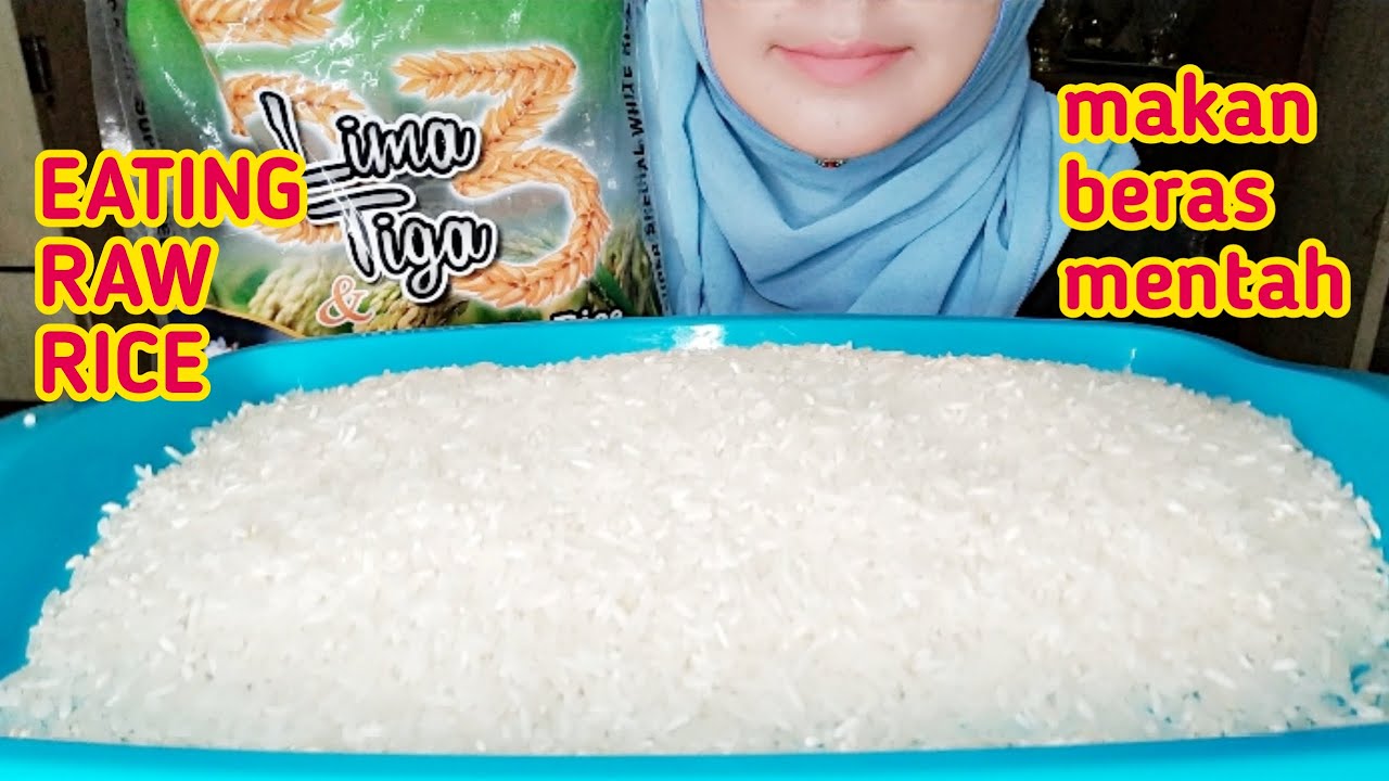 ASMR RAW RICE EATING SOUNDS, MAKAN BERAS MENTAH LIMA TIGA SAMPAI HABIS, 生ご飯を食べる, 밥을 먹다, 吃生米 #mukbang