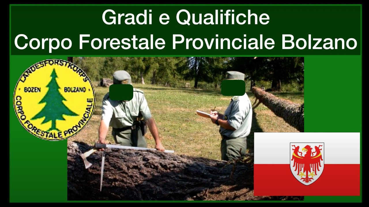 Gradi e Qualifiche Corpo Forestale Provincia Bolzano