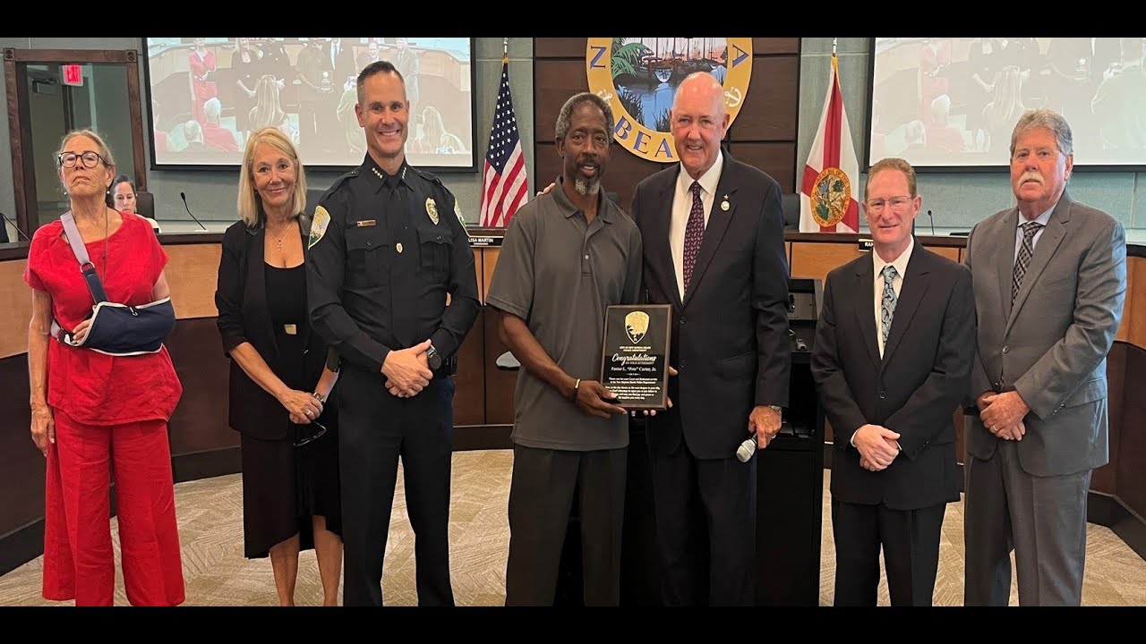 Recognition of Police Chaplin Pete Carter for his years of Service