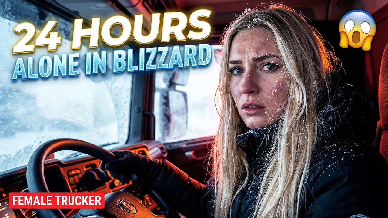 Driving 1,000 Miles ALONE Through Blizzard | 24 Hour Female Trucker Challenge