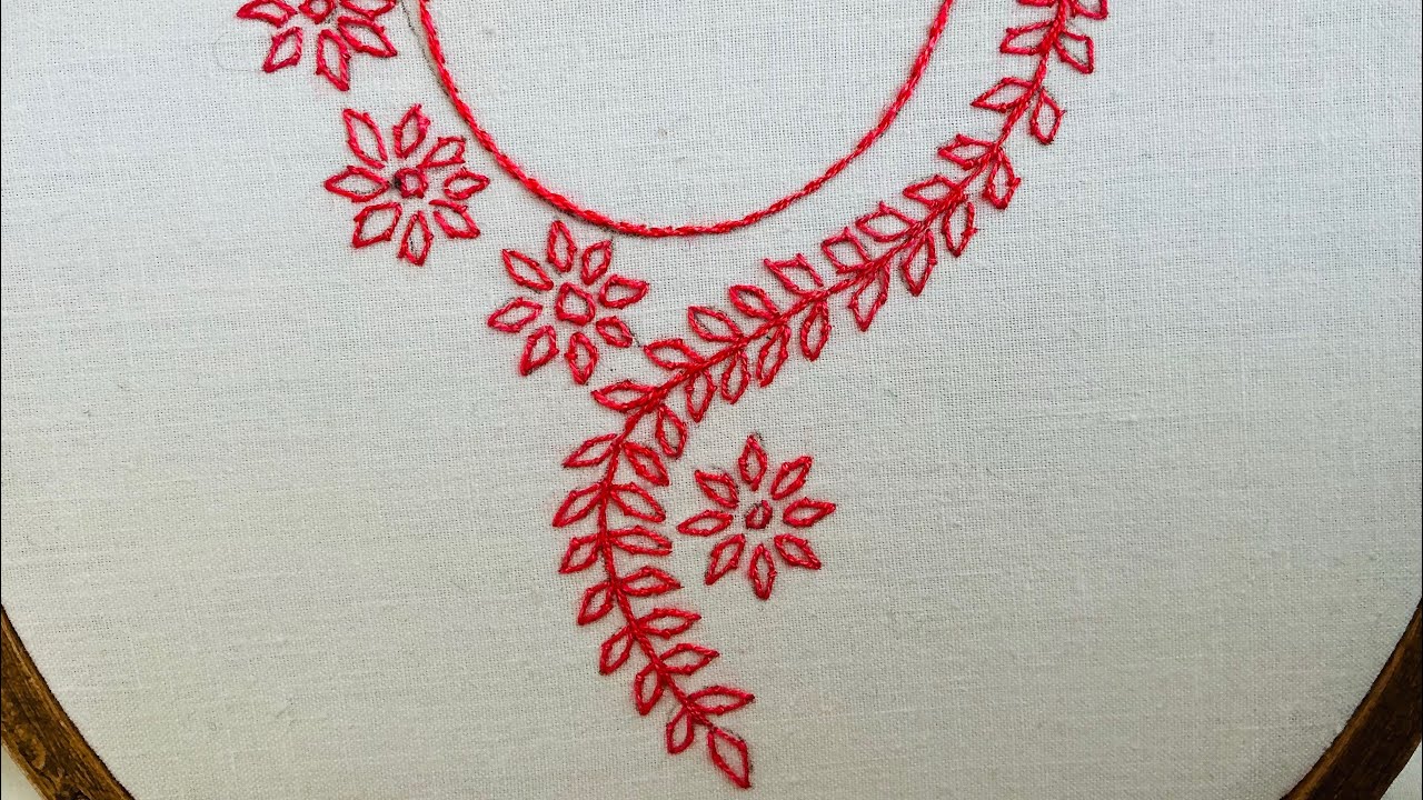 Beautiful Neck Hand Embroidery Design 