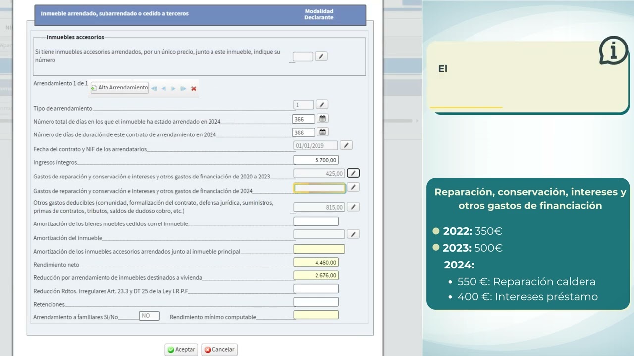 Renta 2024 - Cómo incluir datos de un alquiler