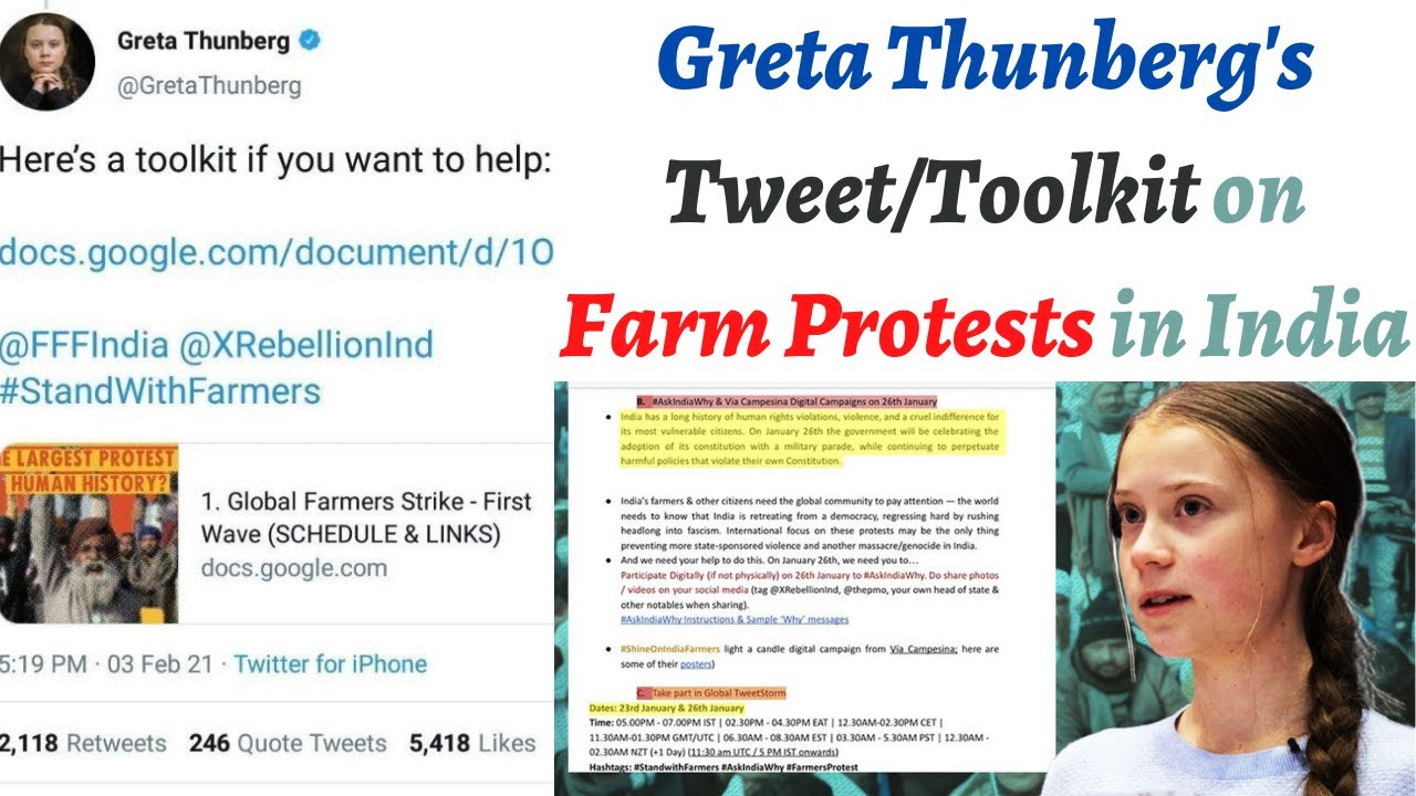 Who is Greta Thunberg & her tweet/toolkit on Farm protests, What is toolkit in twitter ?