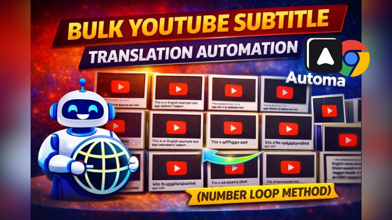 Bulk YouTube Subtitle Translation Automation Using Automa Number Loop Method