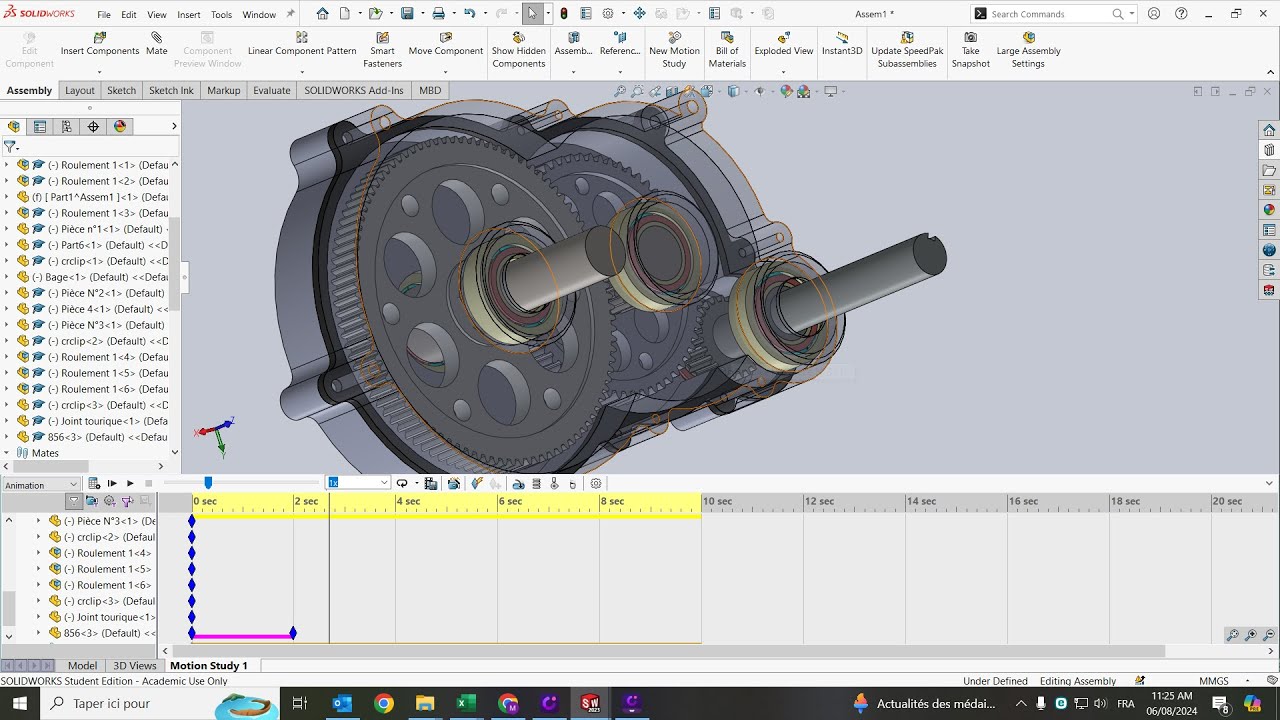 SolidWorks Design : Gearbox Assembly Reduction Gearbox