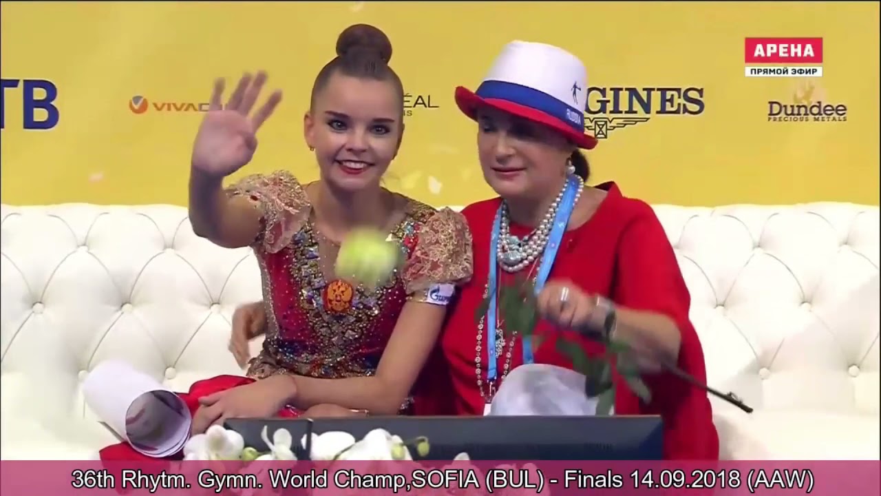 Чемпионат мира 2018. Дина Аверина совершила ошибку(уронила предмет) и получила золотую медаль.