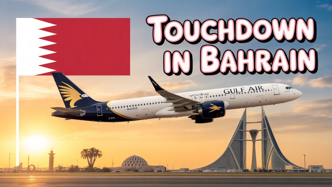 Bahrain - Gulf Air A321neo Landing at Bahrain Airport | Stunning View of Khalifa Bin Salman Port