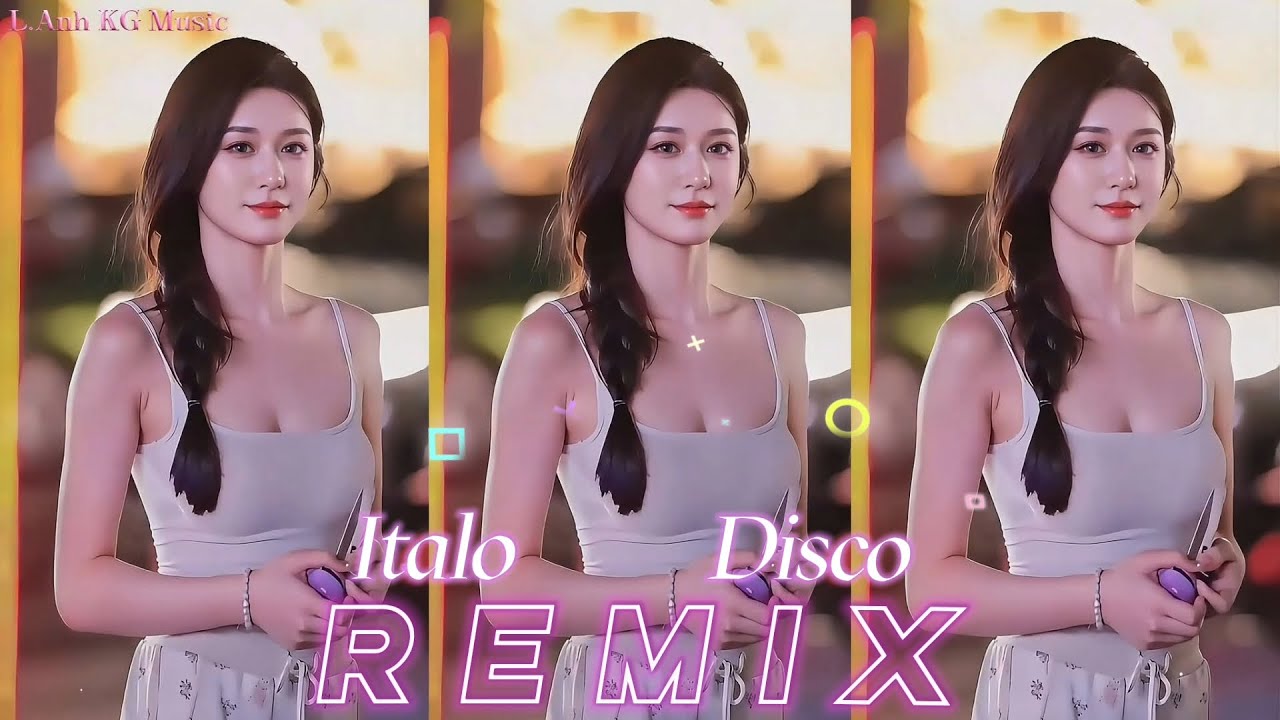 Italo Disco Remix | Beautiful Pink-Dress Girl Turning Heads on the Night Street
