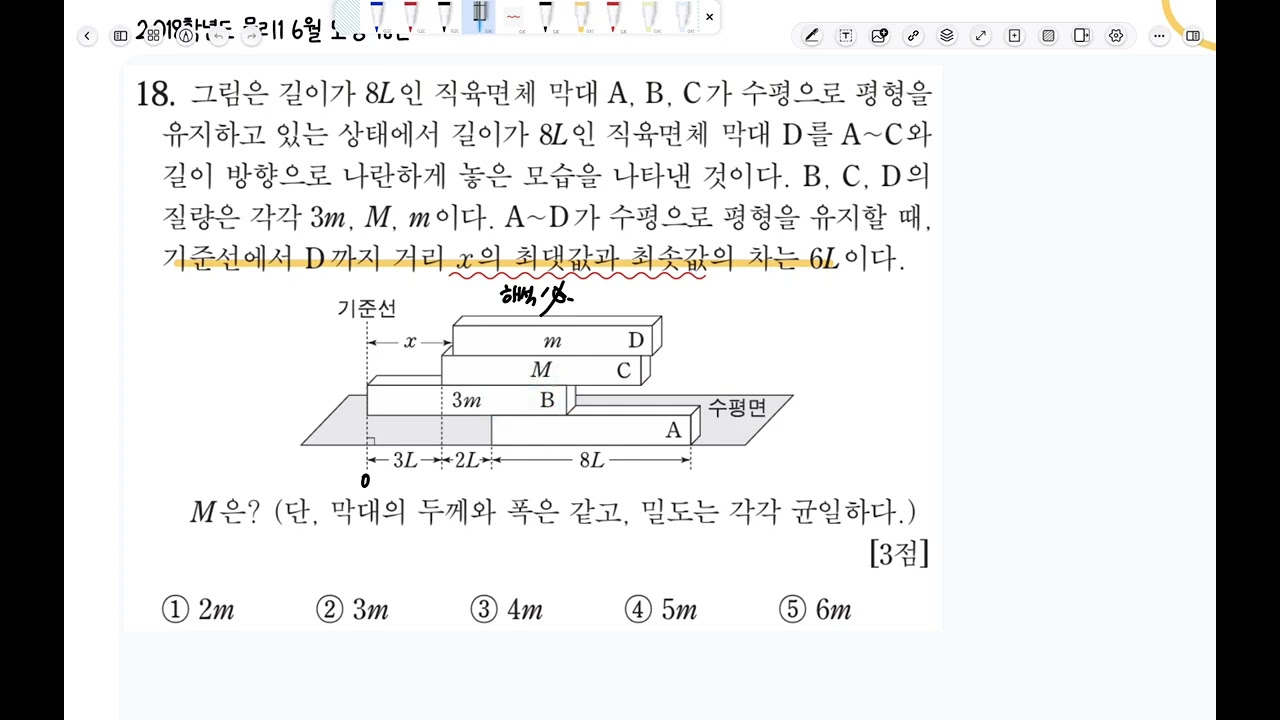 2018학년도 물리1 6월 모평 18번 