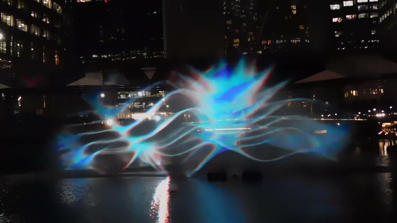 Long Clip 2 Amplitudes By Limbic Cinema At Winter Lights,Canary Wharf, London.Thursday 22/01/026