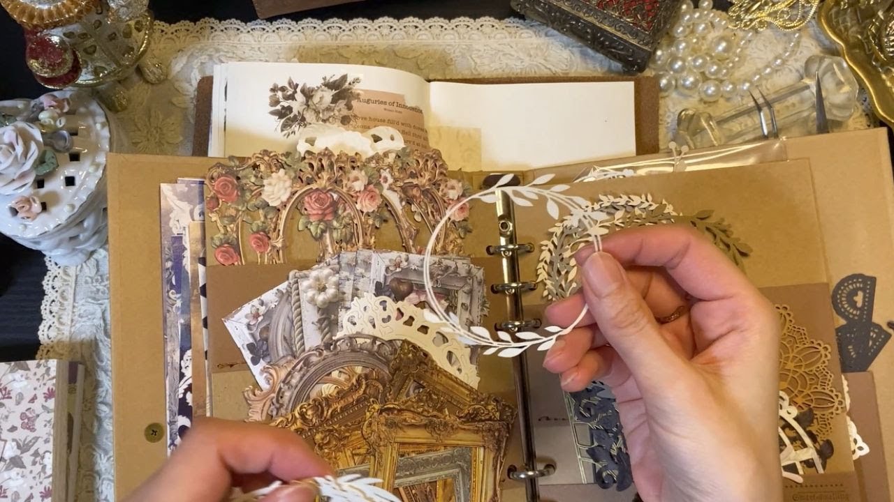 [ASMR]  | トラベラーズノートを飾ってミニコラージュも ｜collage, Relaxing sounds | コラージュ,紙の音,睡眠,作業動画 |