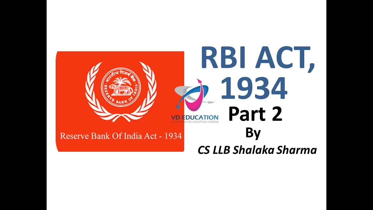 RBI Act, 1934 I Part 2 I Functions of RBI I