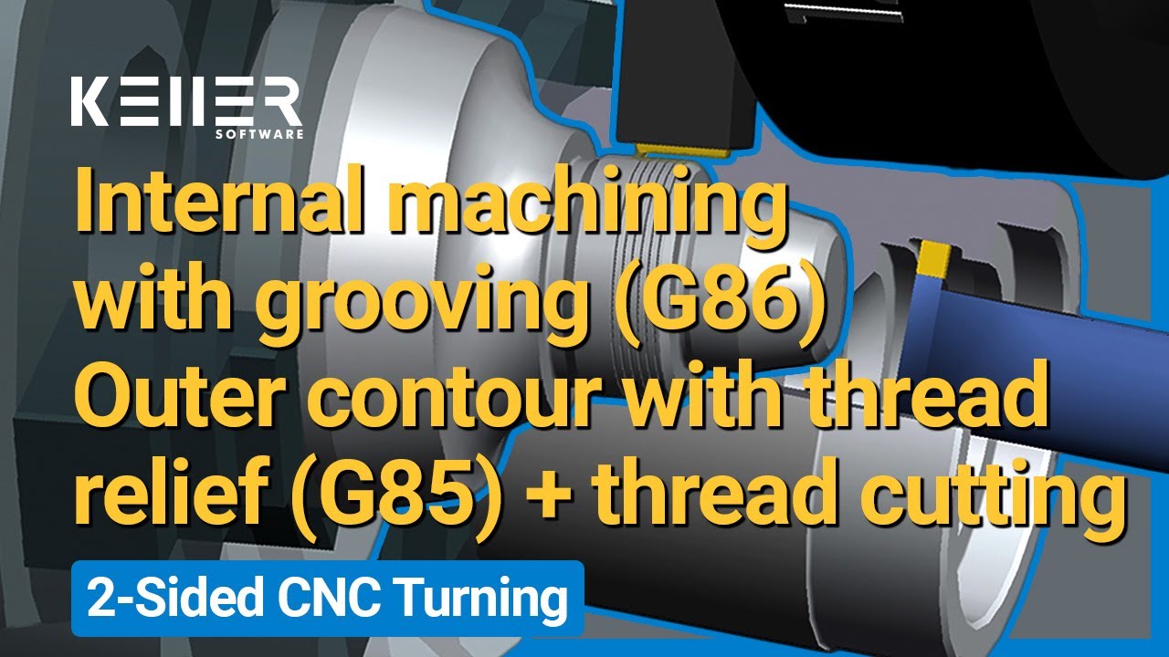 2-Sided CNC Turning – Internal Grooving (G86), Thread Relief (G85) & Thread Cutting | Instant CNC