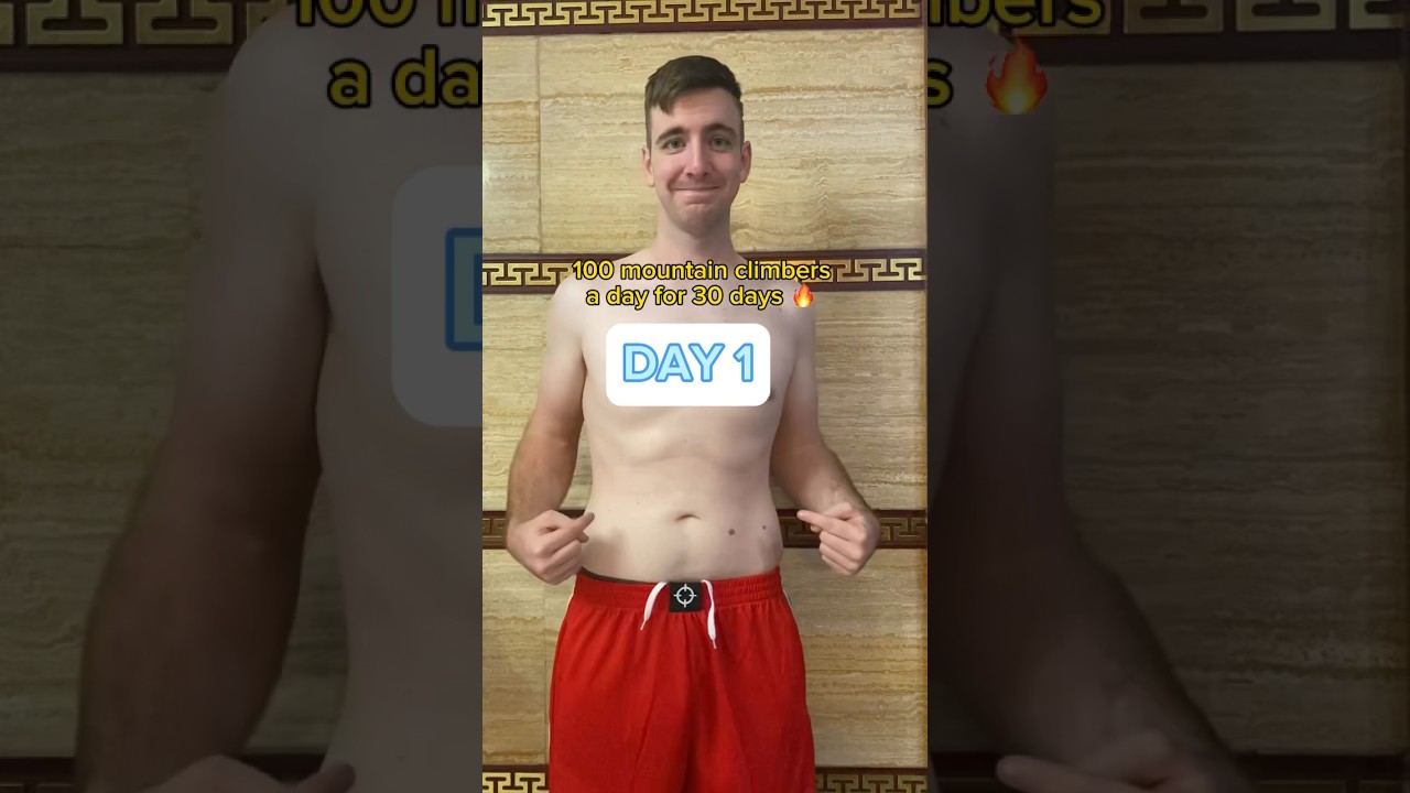 DAY 1: 100 mountain climbers a day #abs #nevergiveup #transformation #sixpack #health