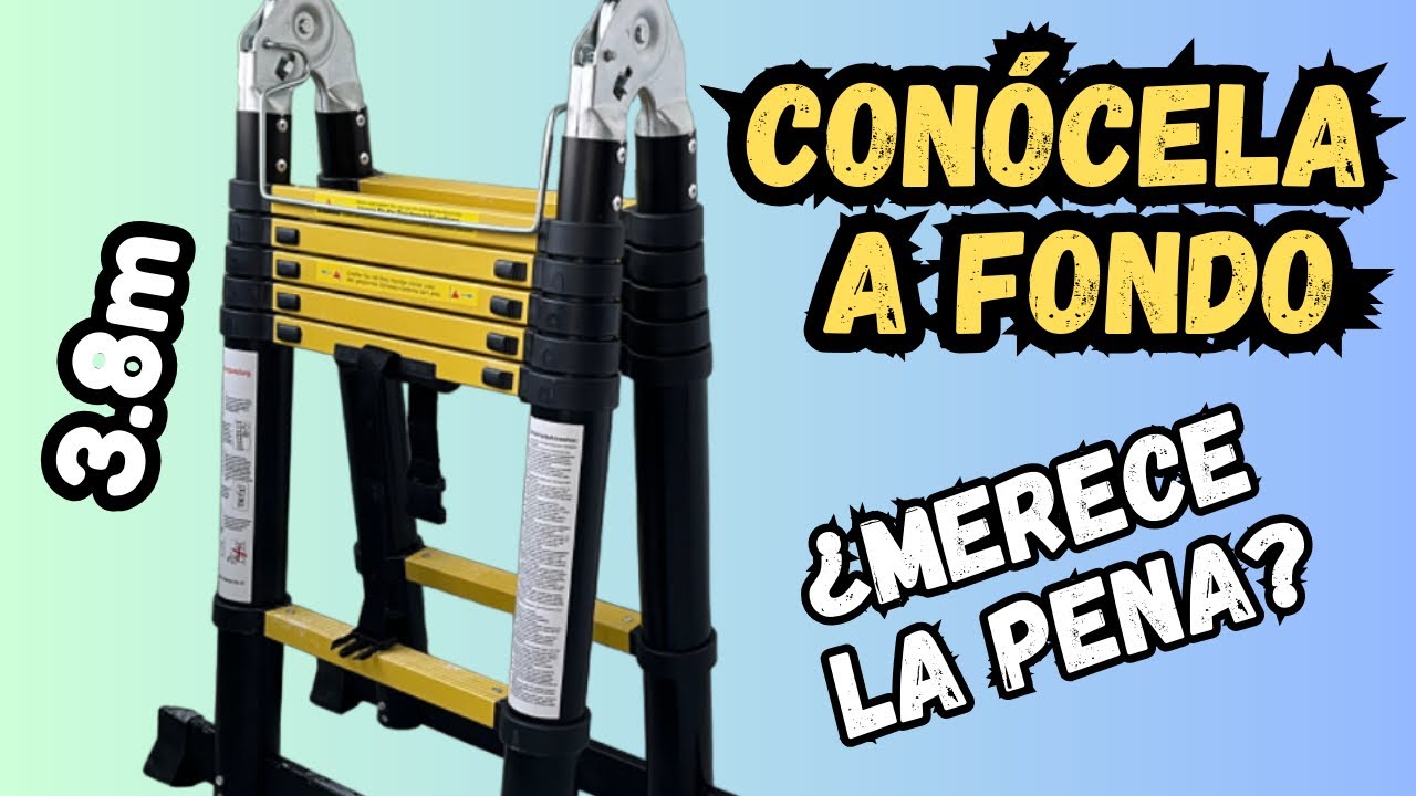 Escalera🪜Plegable Telescópica de Aluminio 3.8m | Review completa🔎