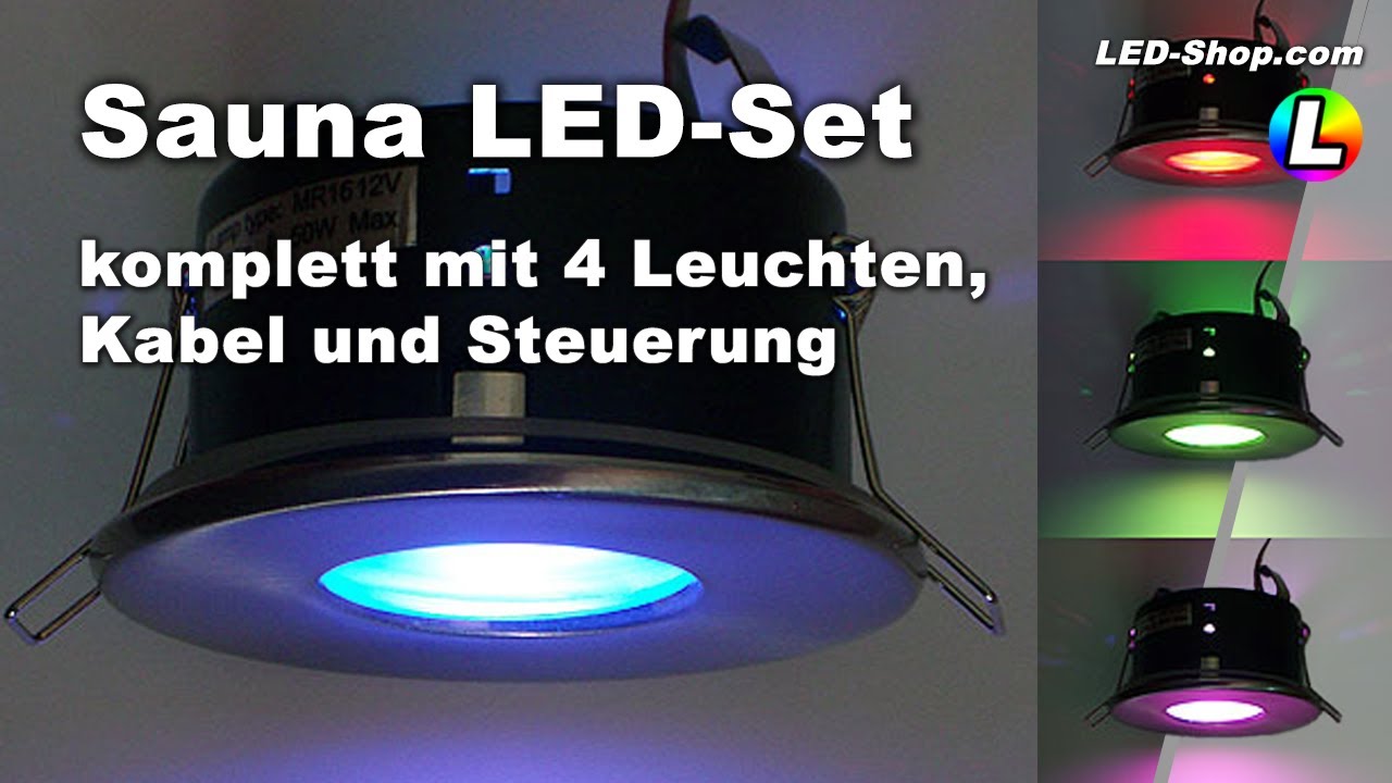 LED 4er Einbau-Komplettset RGB
