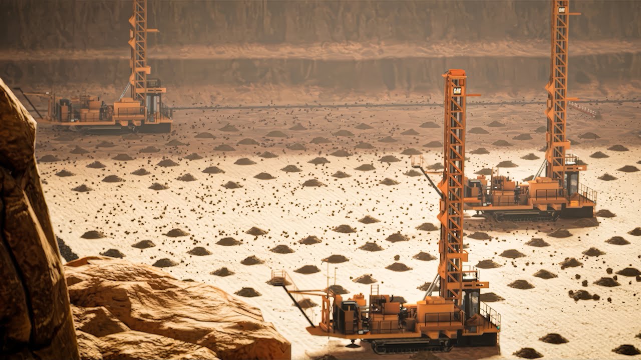 Stunning Drone Footage | CGI Industrial Mining Sector | 3D Animation | Unreal Engine