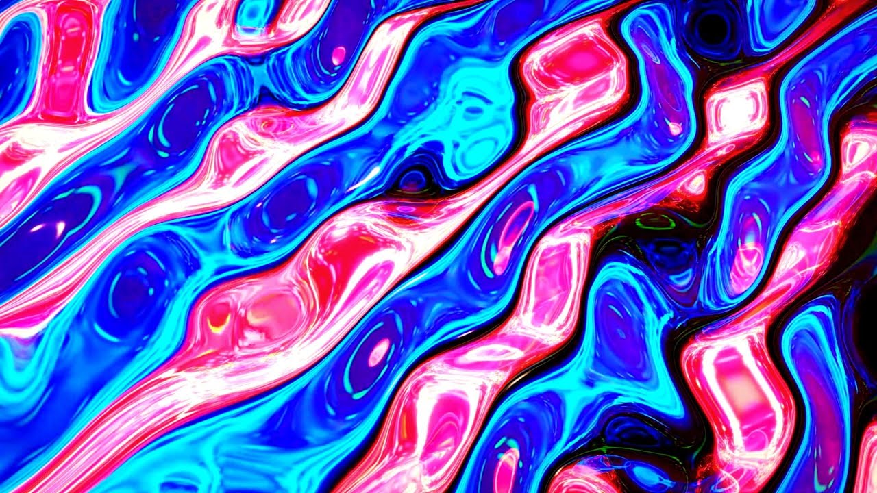 🎬 4K Screensaver &ndash; Neon Liquid Textures in Vibrant Blue and Pink (No Audio)