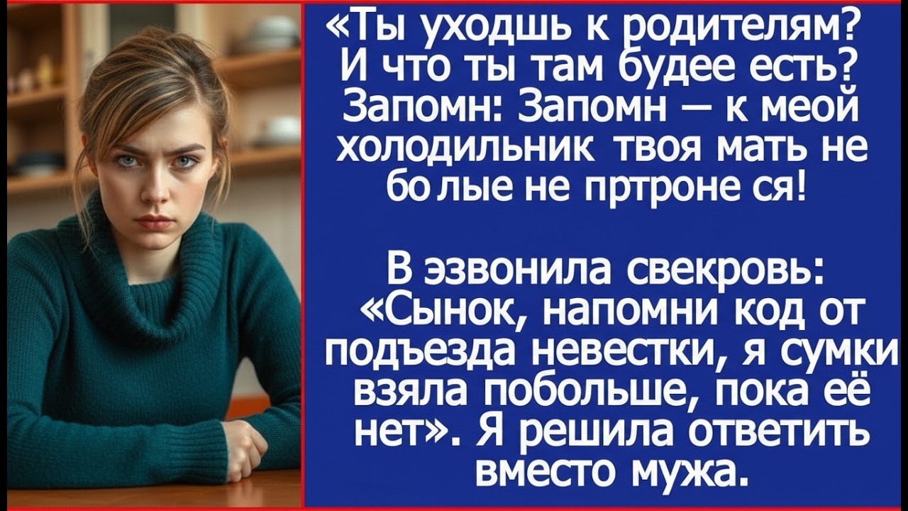 «К родителям уйдёшь? И запомни — твоя мать к моему холодильнику не притронется!