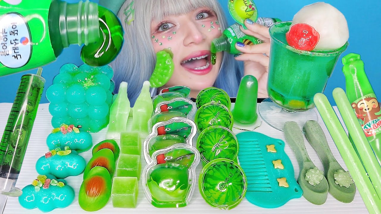 【ASMR】青リンゴグミを食べる🍏