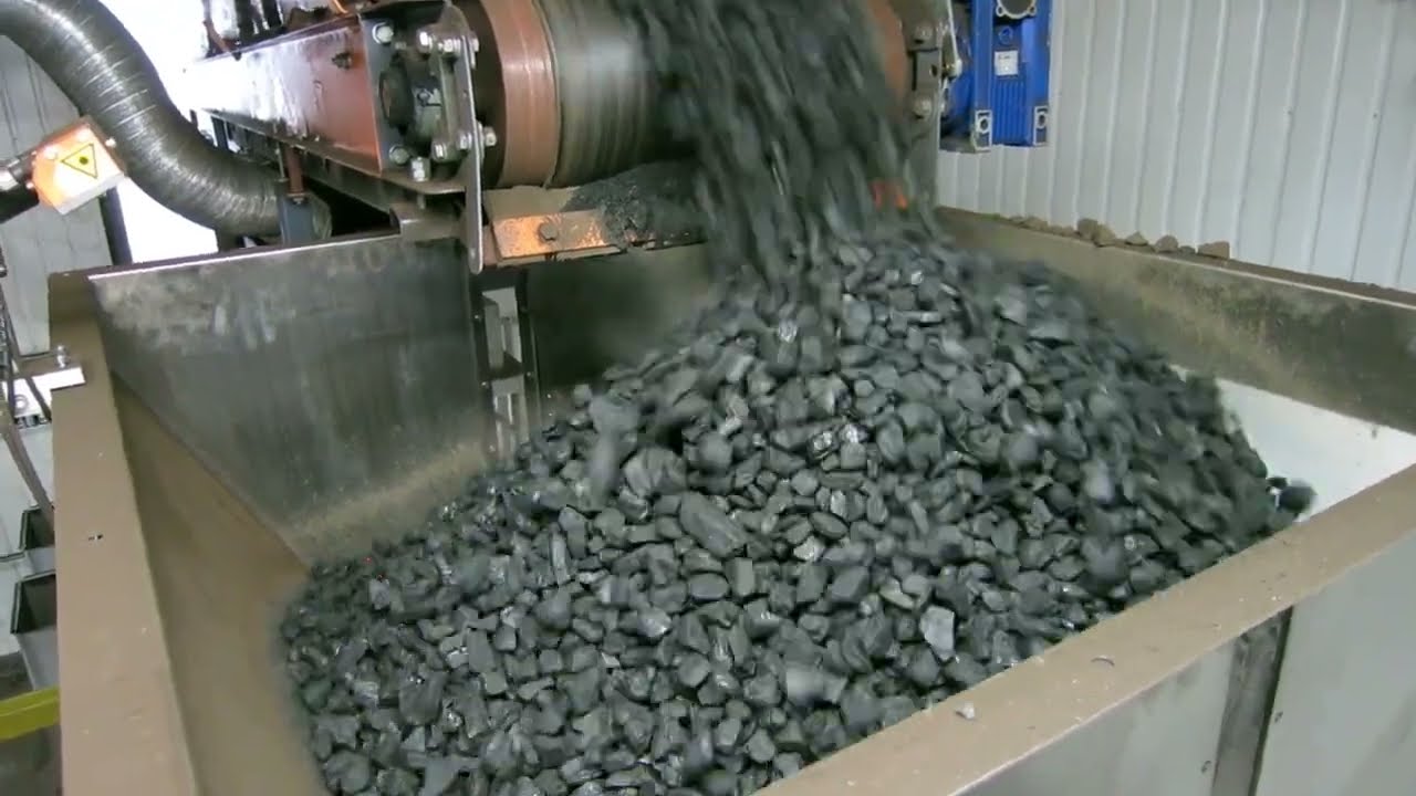 T2-701 vffs with double belt weigher packaging coal (Steinkohle)
