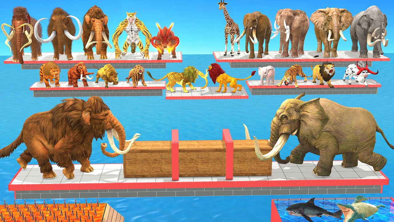 Prehistoric Mammals vs Modern Mammals Tug of War Which animal is stronger? Animal Revolt Battle