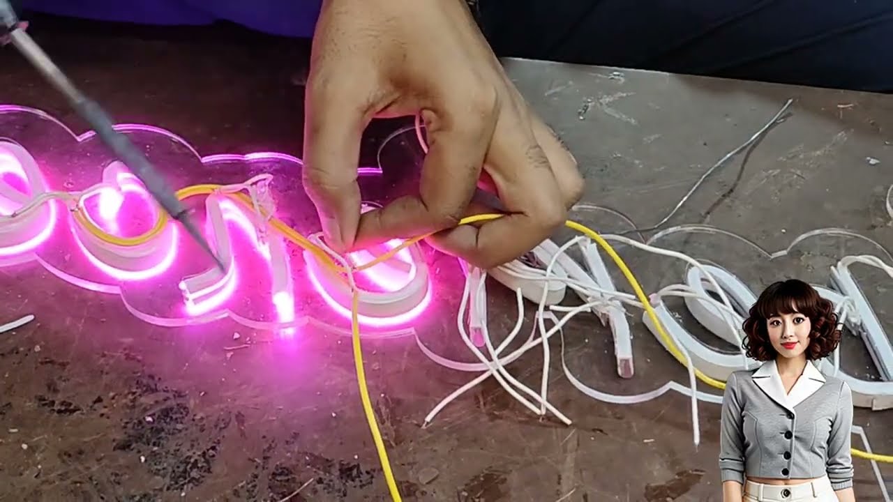 how to make neon led sign board / Neon lights making