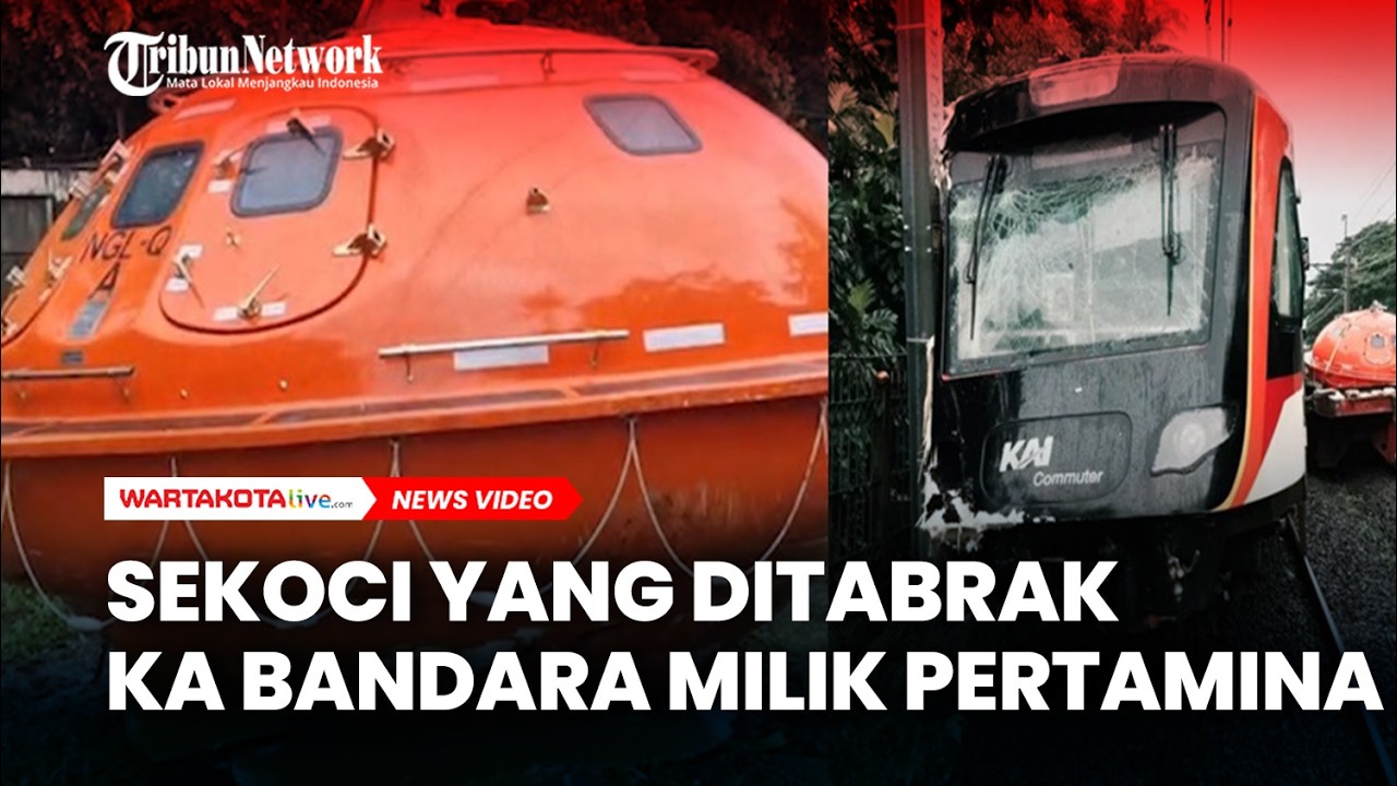 Sekoci yang Ditabrak KA Bandara Soetta saat Terobos Perlintasan Stasiun Poris  Milik Pertamina