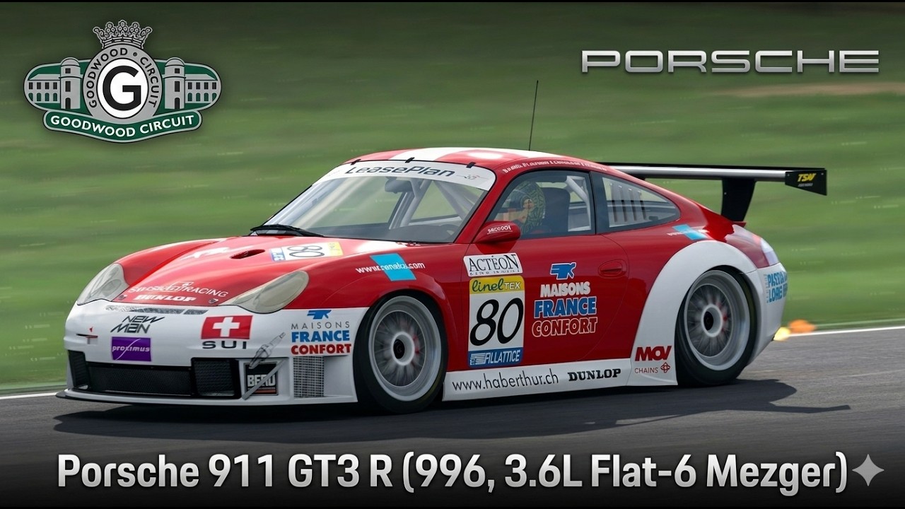 2001 Porsche 911 GT3 R (996, 3.6 L Flat‑6 Mezger) @ Goodwood Circuit