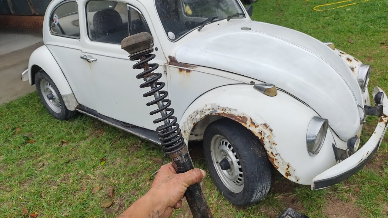 coloquei molas de moto na suspensão dianteira do meu Fusca 72