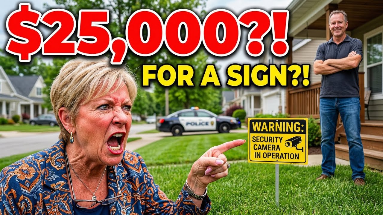 HOA Karen called the POLICE for a Warning Sign on MY Land—Now they want $25,000!
