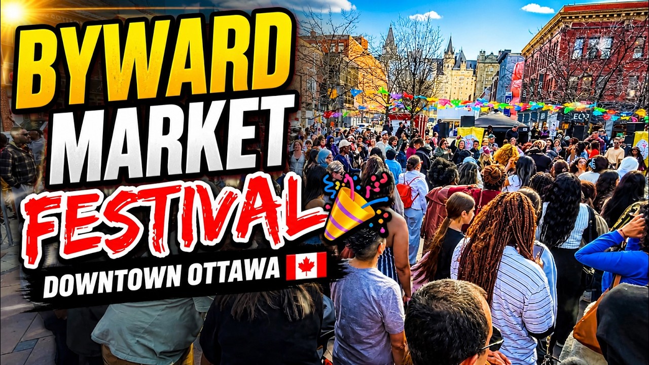 👉 🎉 ByWard Market Festival Ottawa 🇨🇦 | Huge Crowd & Busy Downtown Walk | 4K