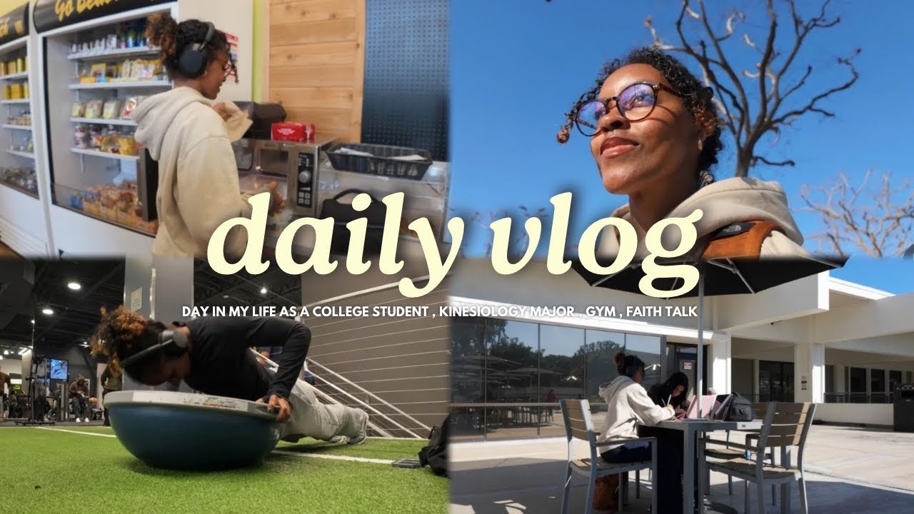 Day in my life as a college student , faith talk , gym , kinesiology major