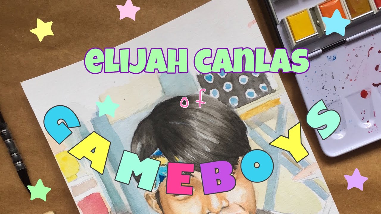 watercolor painting of elijah canlas of gameboys &hearts;️