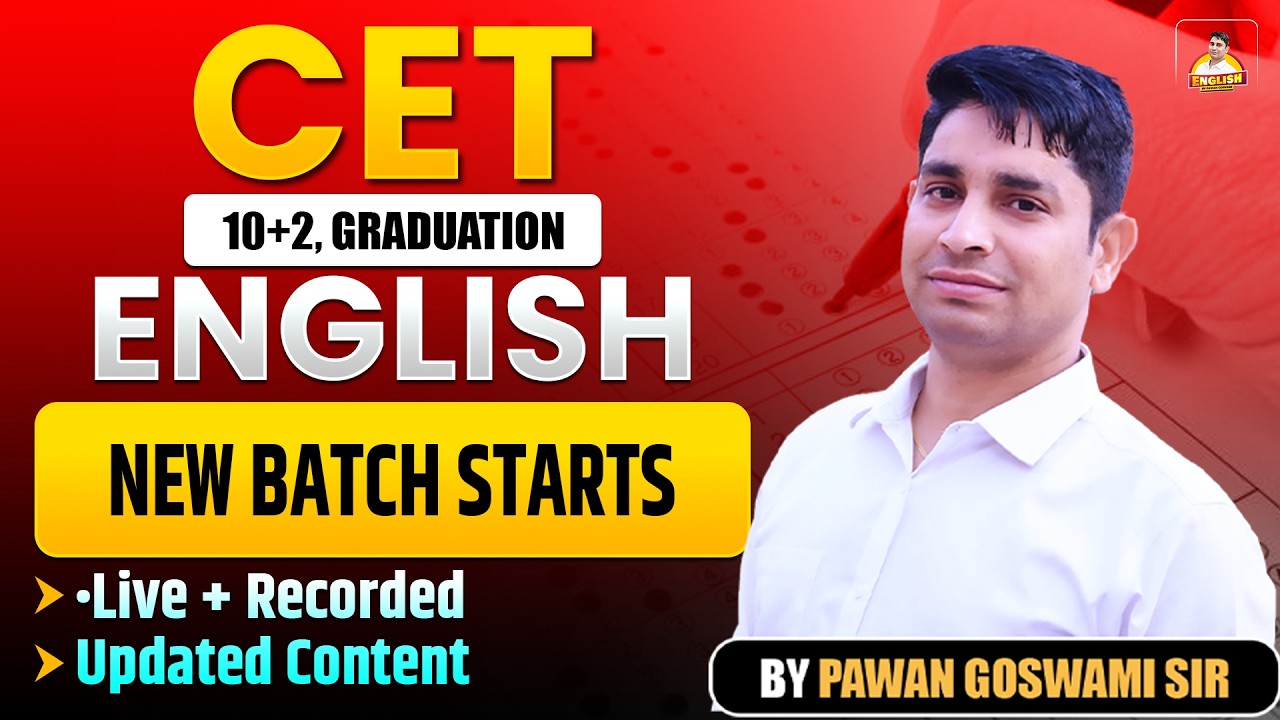 Rajasthan CET English New Batch 2026 | Live + Recorded Classes | By Pawan Goswami Sir