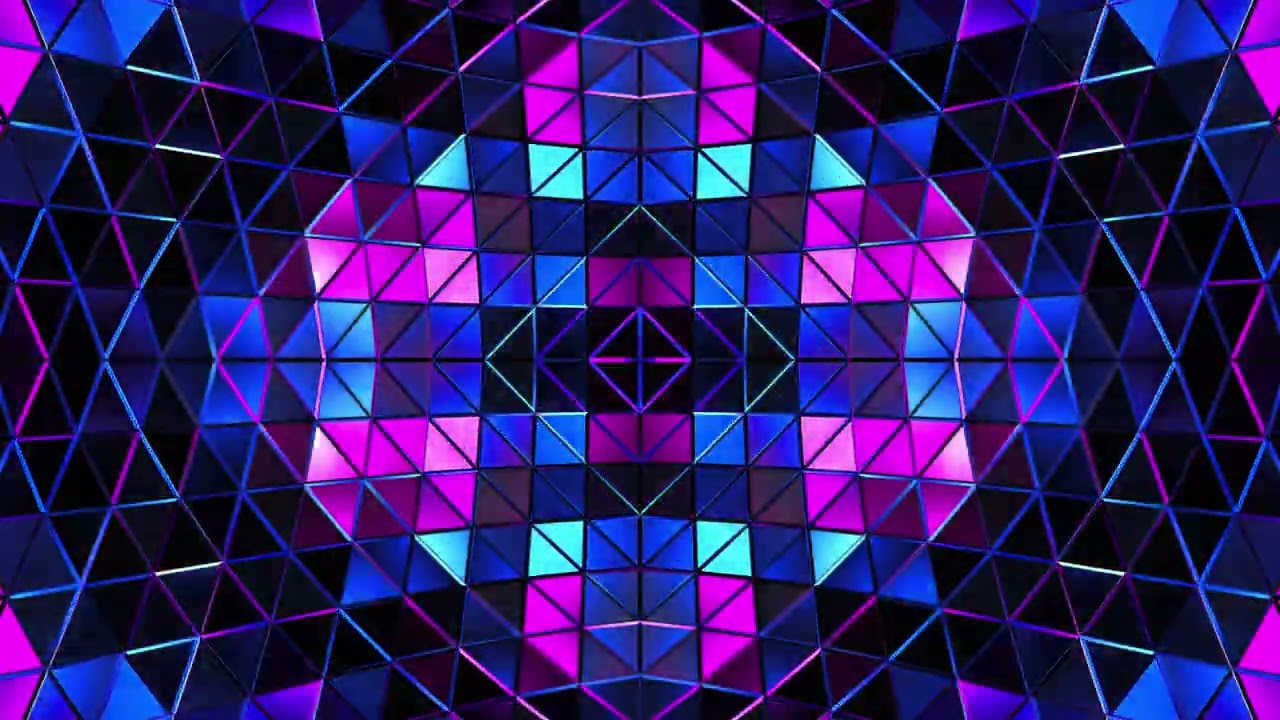 Kaleidoscope Neon Diamond Tunnel 4K VJ Loop Infinite Background Animation