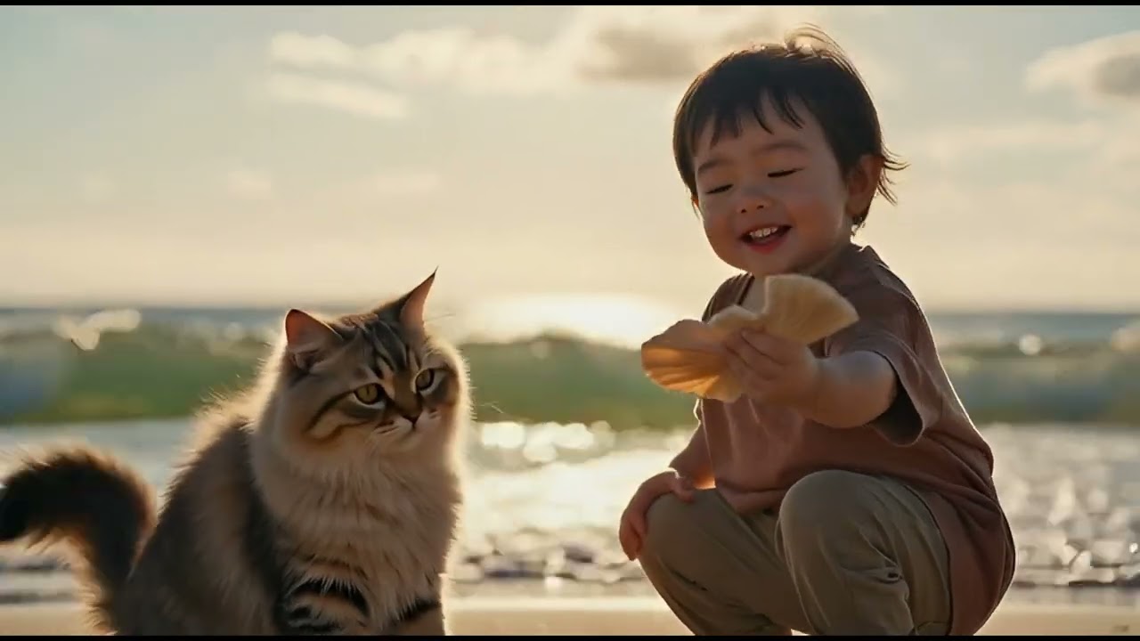 Baby + Kittens = Pure Happiness! ❤️ (4K AI Video)