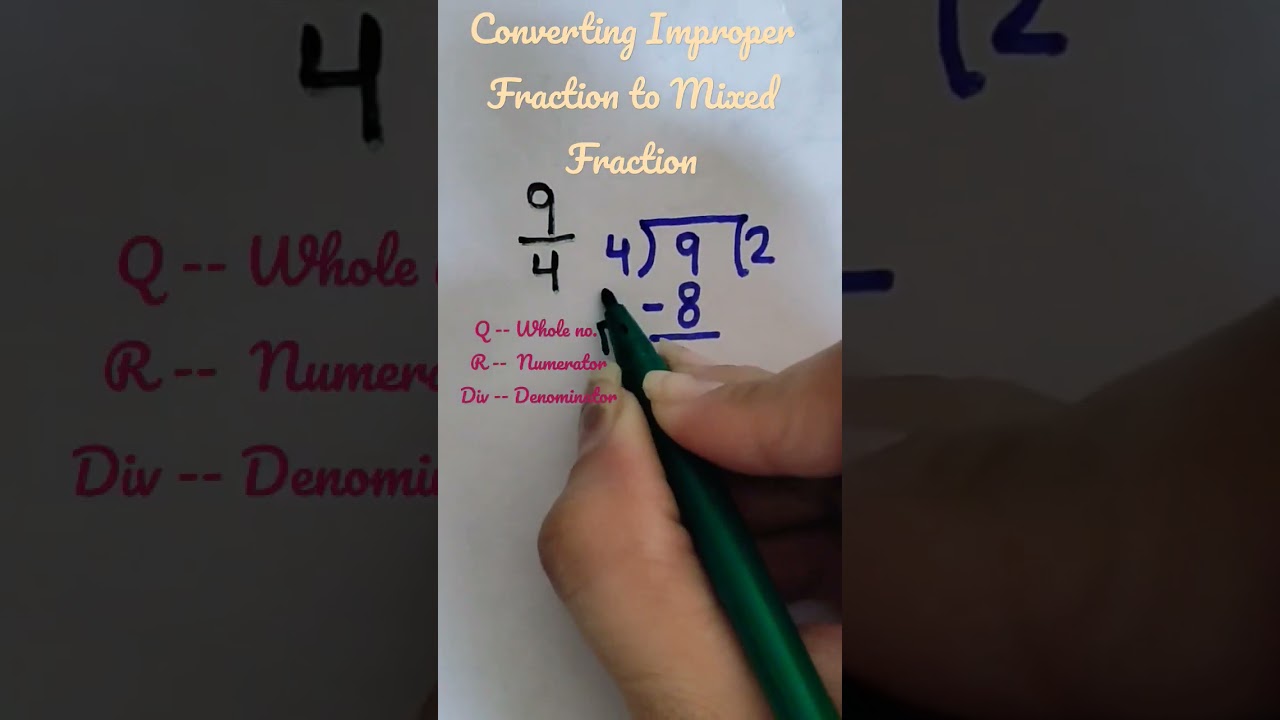 How to Convert Improper Fraction into Mixed Fraction|Class 4th-7th|Maths