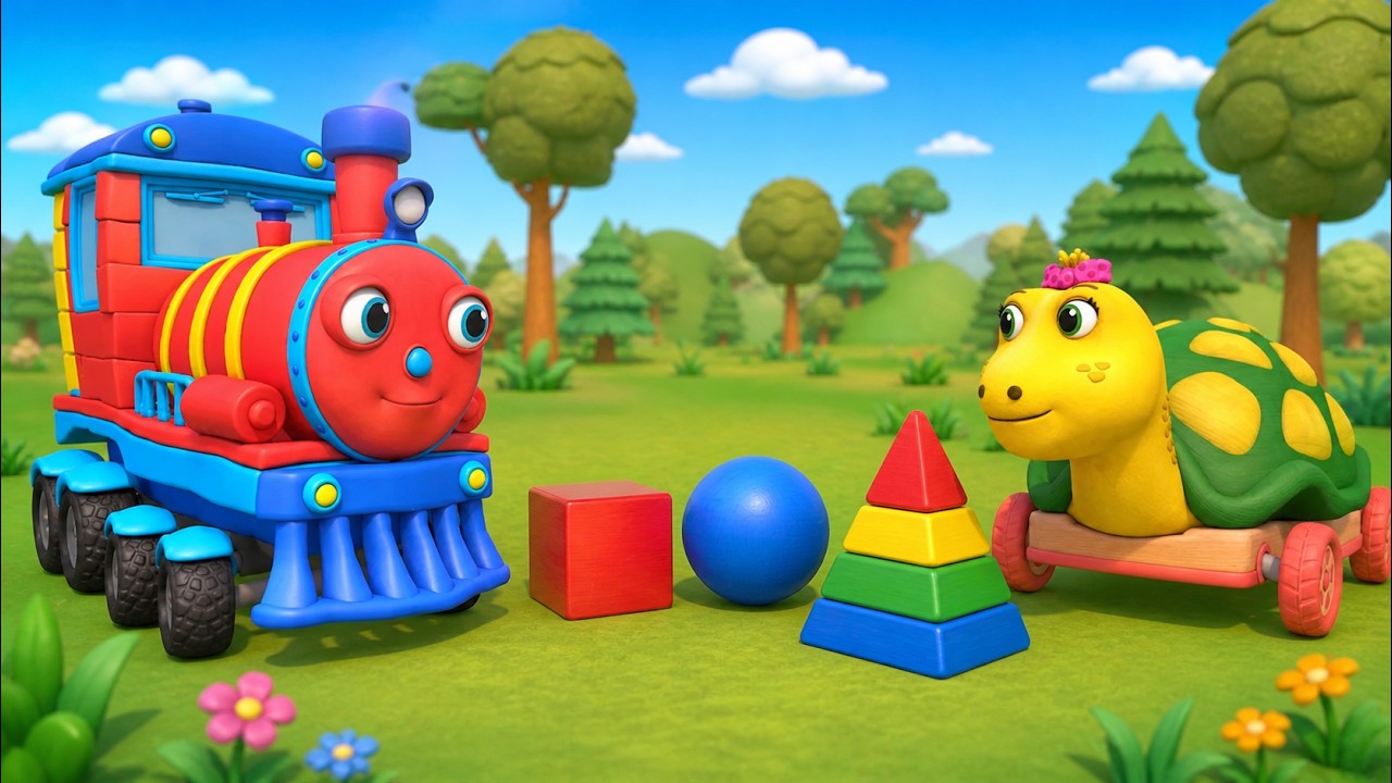Geometric Shapes for children — Preschool Vocabulary — Educational video — Olly the train