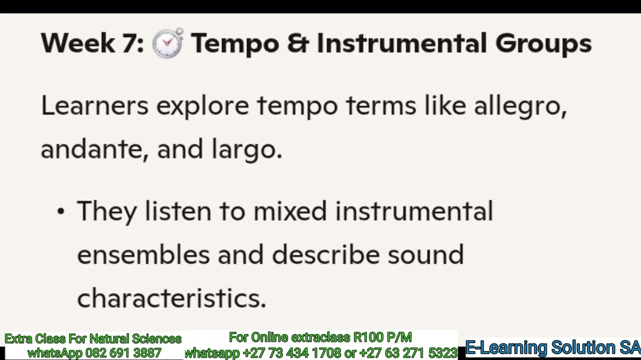 Grade 9 Creative Arts (Music) Term 1 | Scope for test 2026