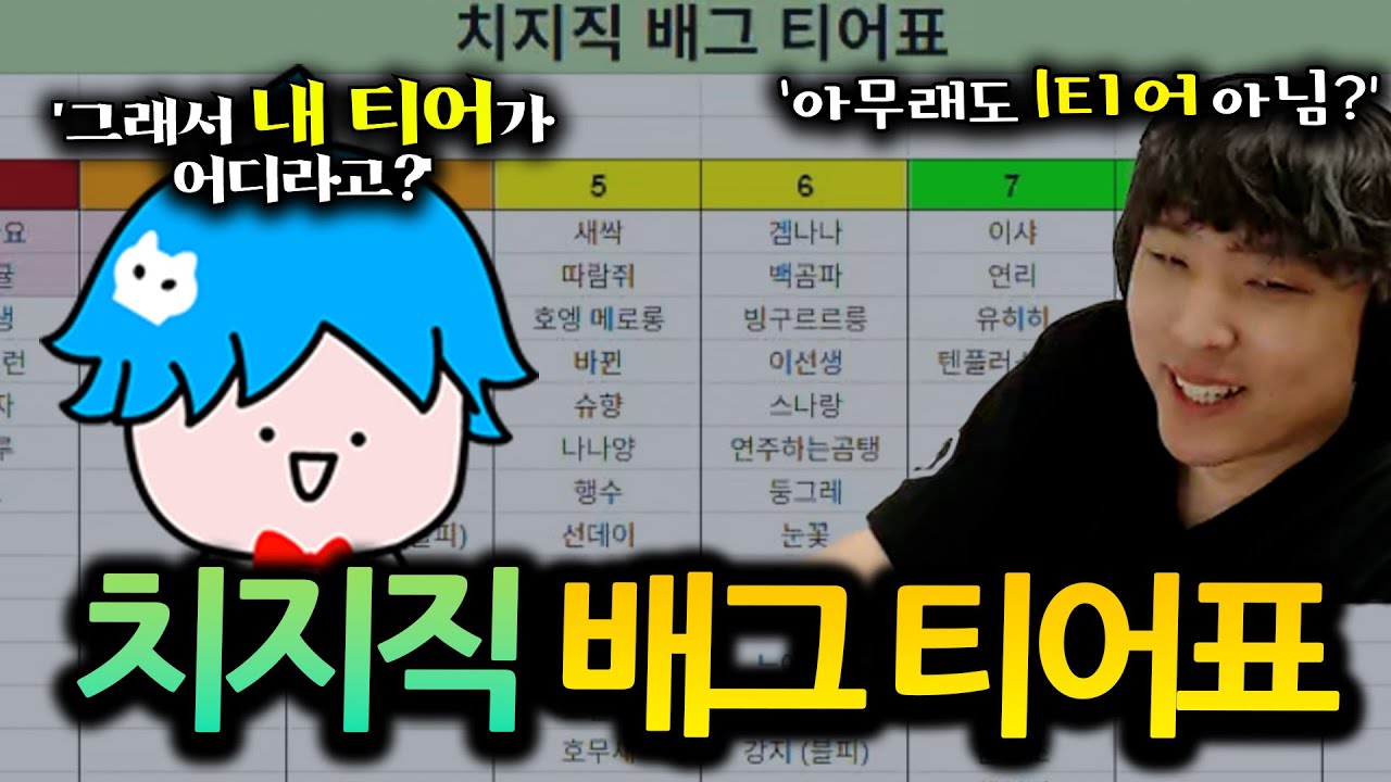치지직 배그 티어표 진짜 한명 한명 다봄