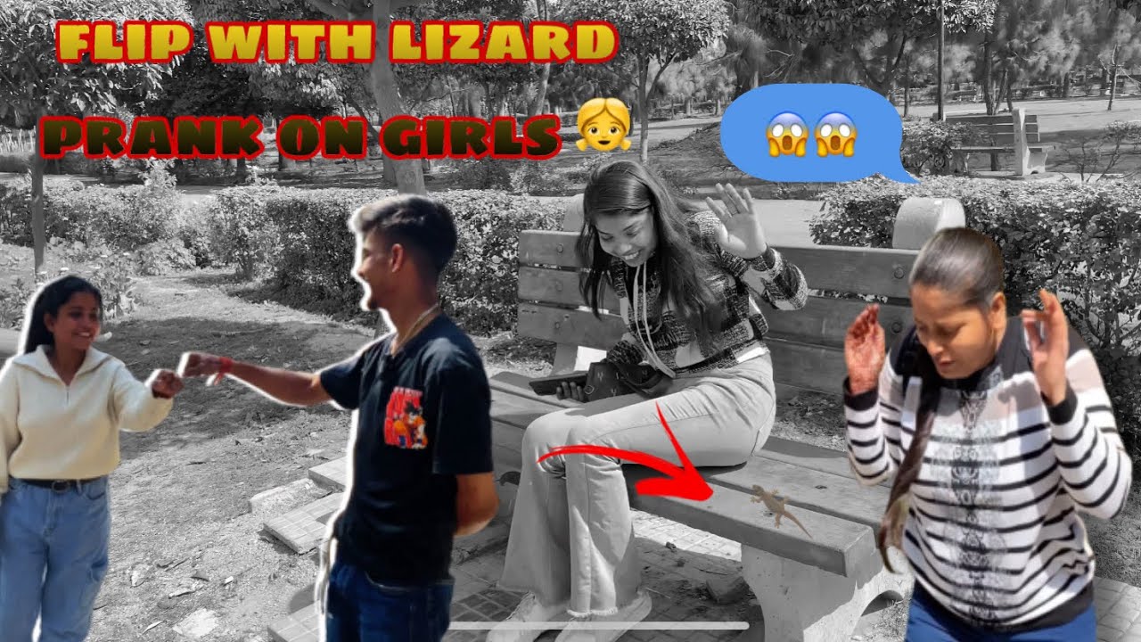 Lizard 🦎 prank / cute 🥰 girls reaction                   ​⁠ 