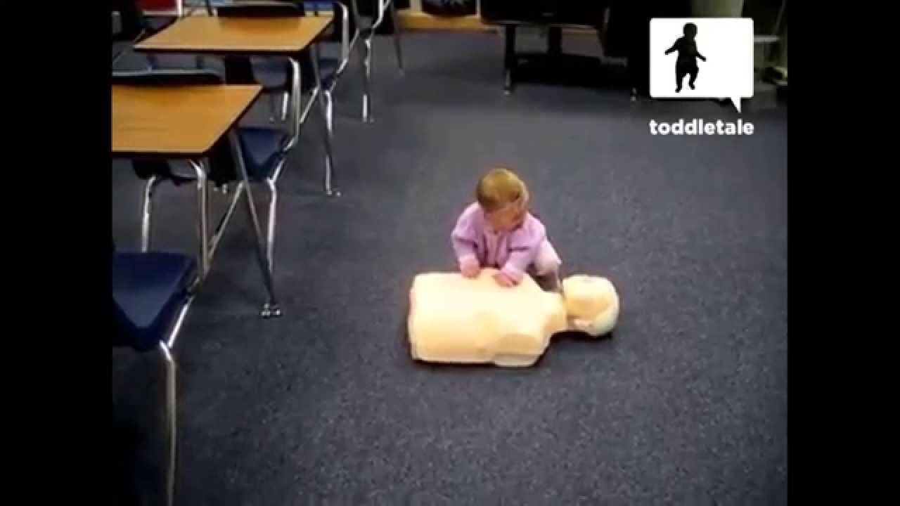 Baby doing CPR