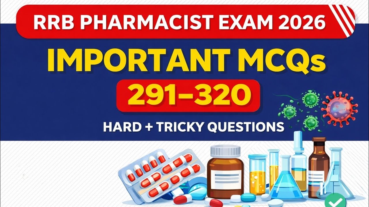RRB Pharmacist Model Paper 2026 | 30 Most Important MCQs |#railwaypharmacist 