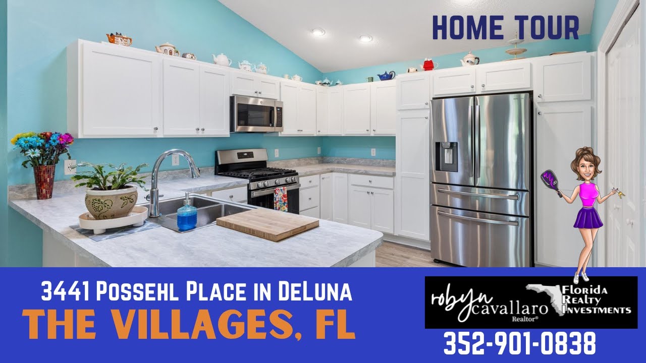NEW PRICE HOME TOUR 3441 Possehl Place in DeLuna The Villages Florida | Ruby Patio Villa with a View