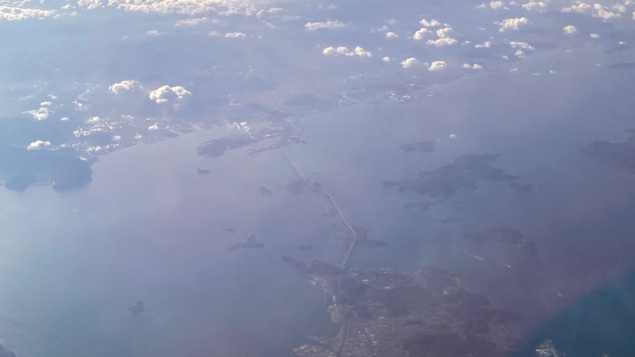 2026年元日　JAL661便から見た小豆島付近から広島県上空付近迄の瀬戸内海の光景