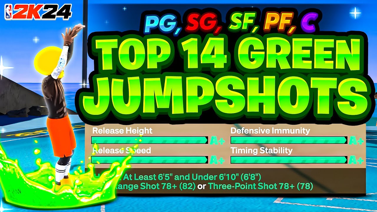NEW TOP 14 BIGGEST GREEN WINDOW JUMPSHOTS NBA2K24 NEW GEN & OLD GEN! BEST JUMPSHOT NBA 2K24