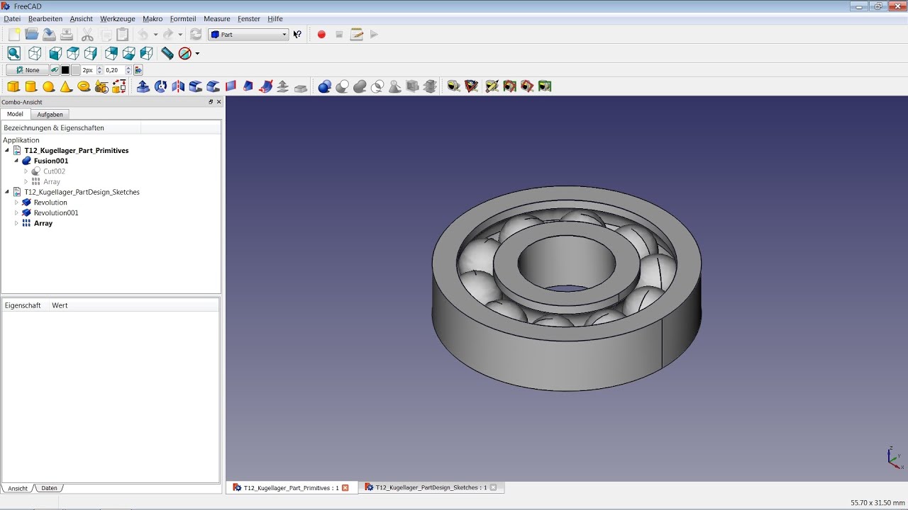 FreeCAD Tutorial 12 - Kugellager