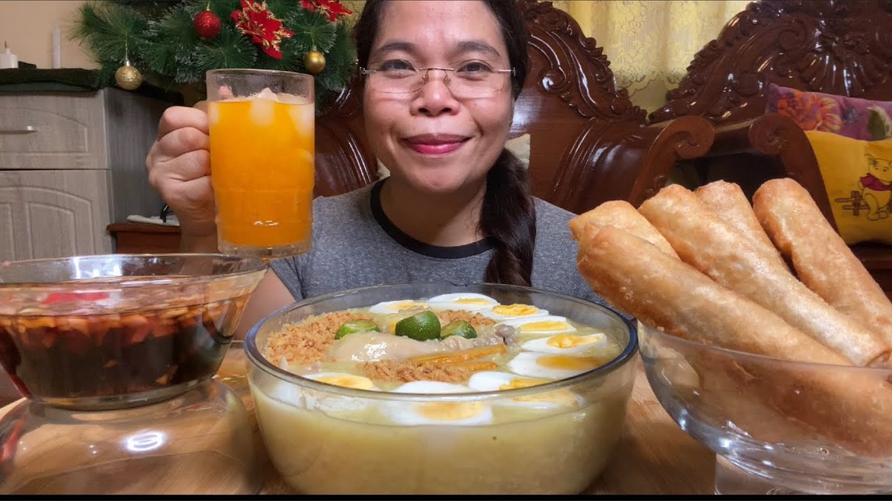 ARROZ CALDO AT LUMPIANG GULAY MUKBANG!