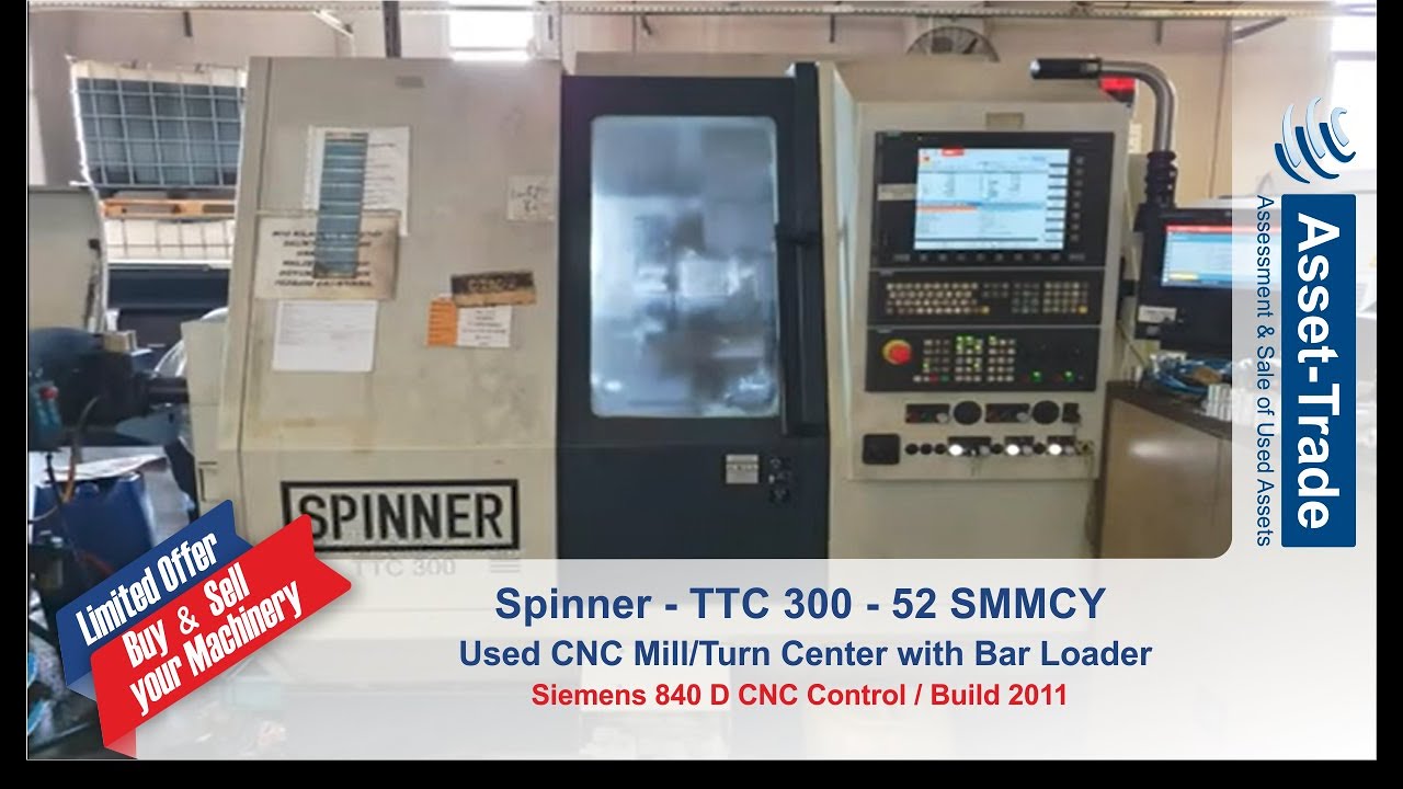 Best Second Hand Used Spinner - TTC 300 - 52 SMMCY CNC Lathe Machines in 2021